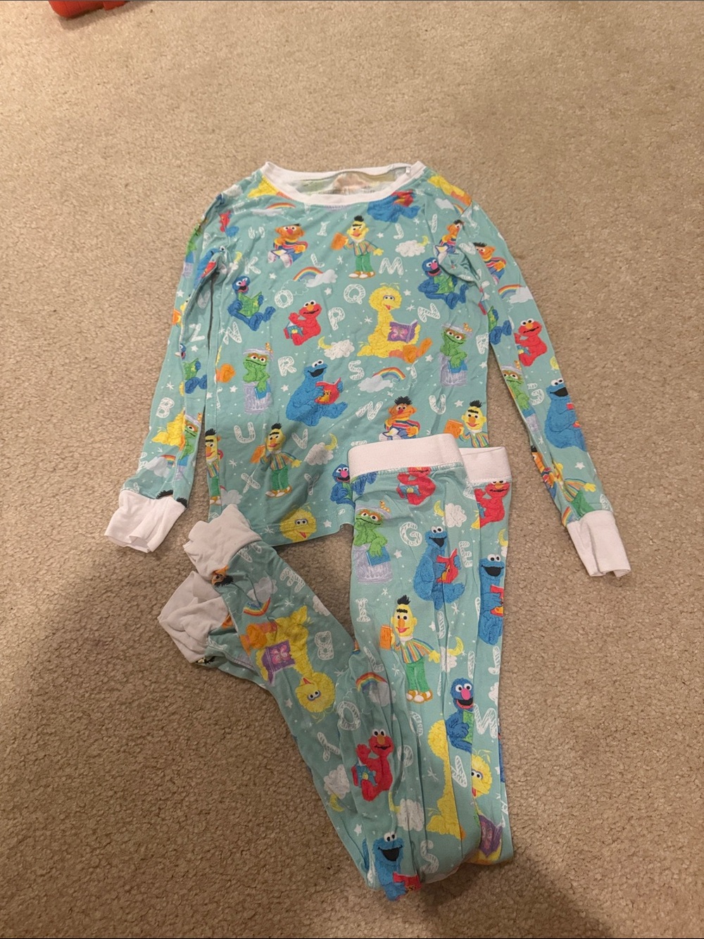 Little Sleepies Light Teal Sesame Street Character Footie Pajamas